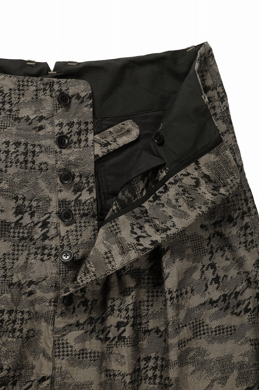 KLASICA "SABRON 66" RE CONSTRUCTED MID PANTS / BACK JACQUARD HOUND TOOTH CAMO (FOREST) - Image 7