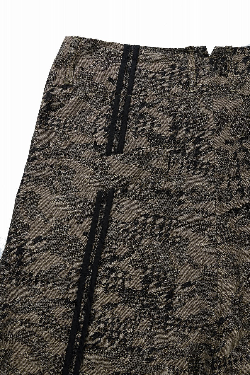KLASICA "SABRON 66" RE CONSTRUCTED MID PANTS / BACK JACQUARD HOUND TOOTH CAMO (FOREST) - Image 8