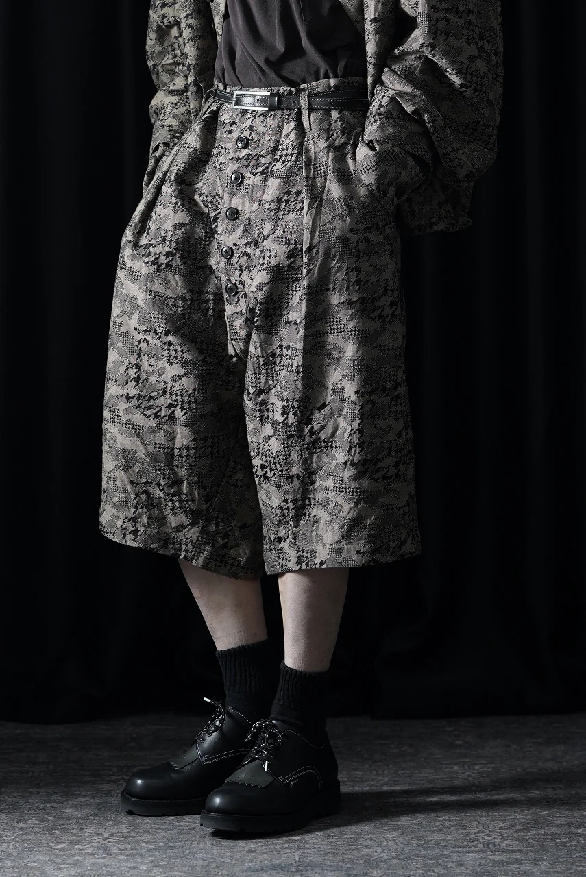 KLASICA "SABRON 66" RE CONSTRUCTED MID PANTS / BACK JACQUARD HOUND TOOTH CAMO (FOREST) - Image 9