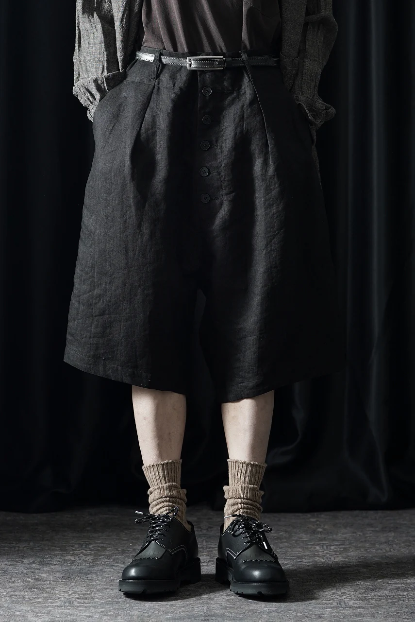 KLASICA "SABRON 66" RE CONSTRUCTED MID PANTS / CRISP FINISH AIRLY MICRO DOBBY (BLACK) - Image 3