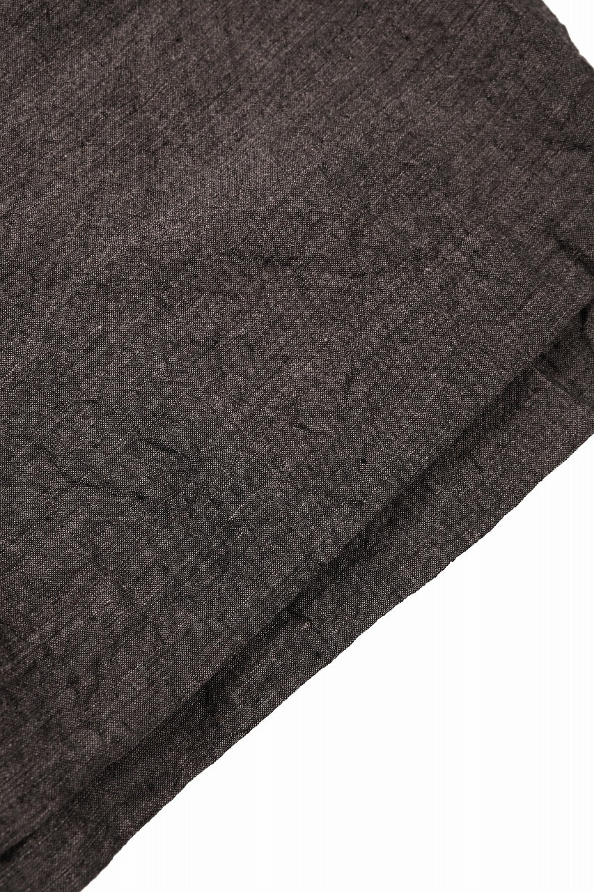 KLASICA "VENT" LAYERED WIDE SHORTS / ANCIENT COLORED LINEN CHAMBRAY (BROWN) - Image 8