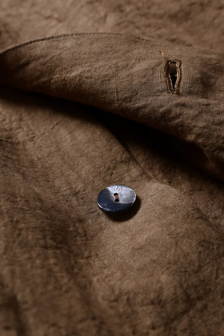 kujaku kakishibu-dyed mao collar long coat / C-698 (kakisibu) - Image 10