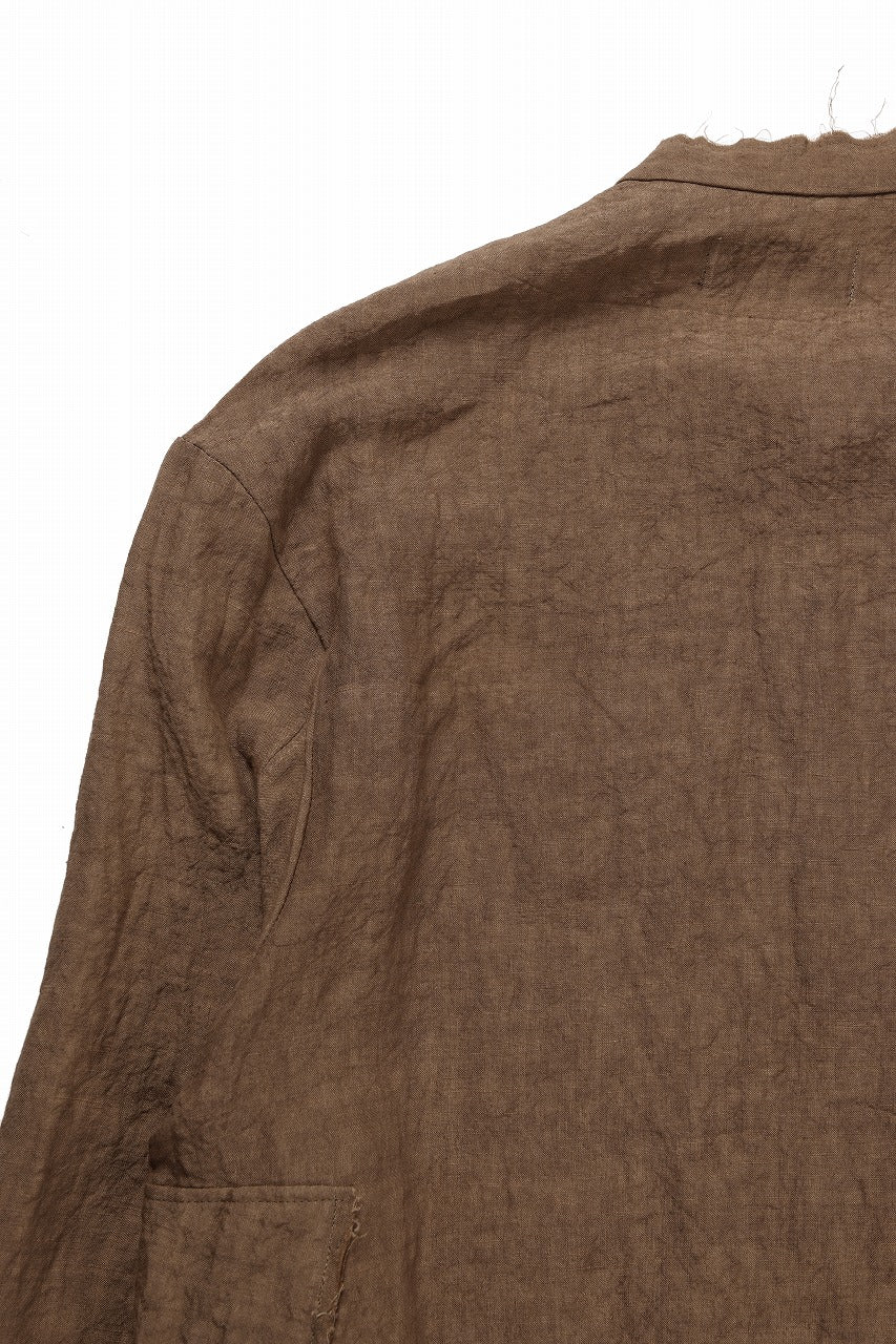 kujaku kakishibu-dyed mao collar long coat / C-698 (kakisibu) - Image 12