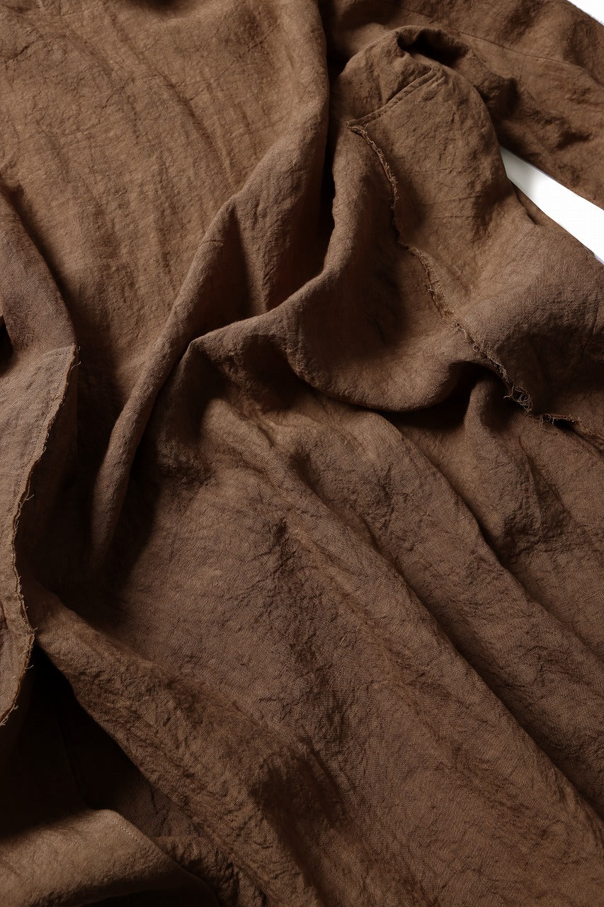 kujaku kakishibu-dyed mao collar long coat / C-698 (kakisibu) - Image 15