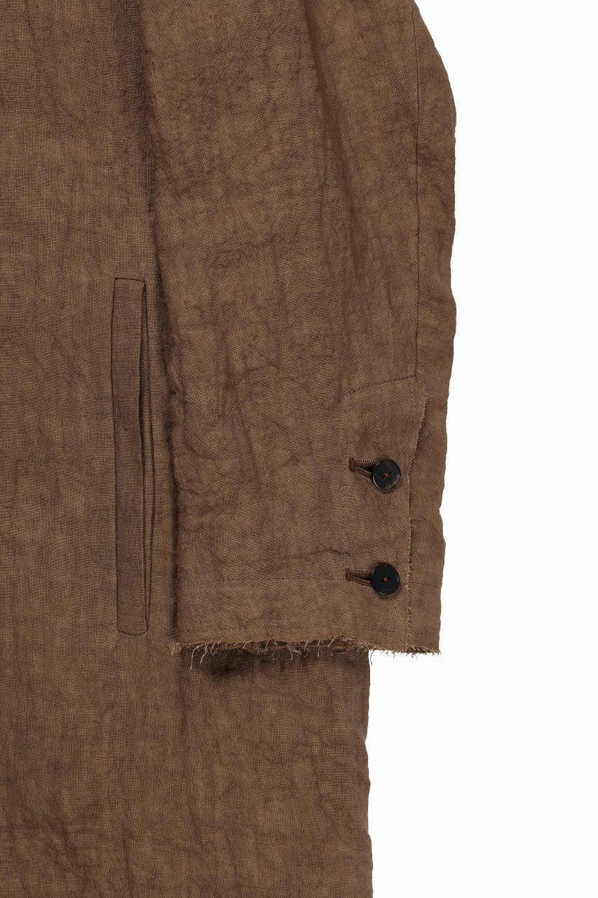 kujaku kakishibu-dyed mao collar long coat / C-698 (kakisibu) - Image 8