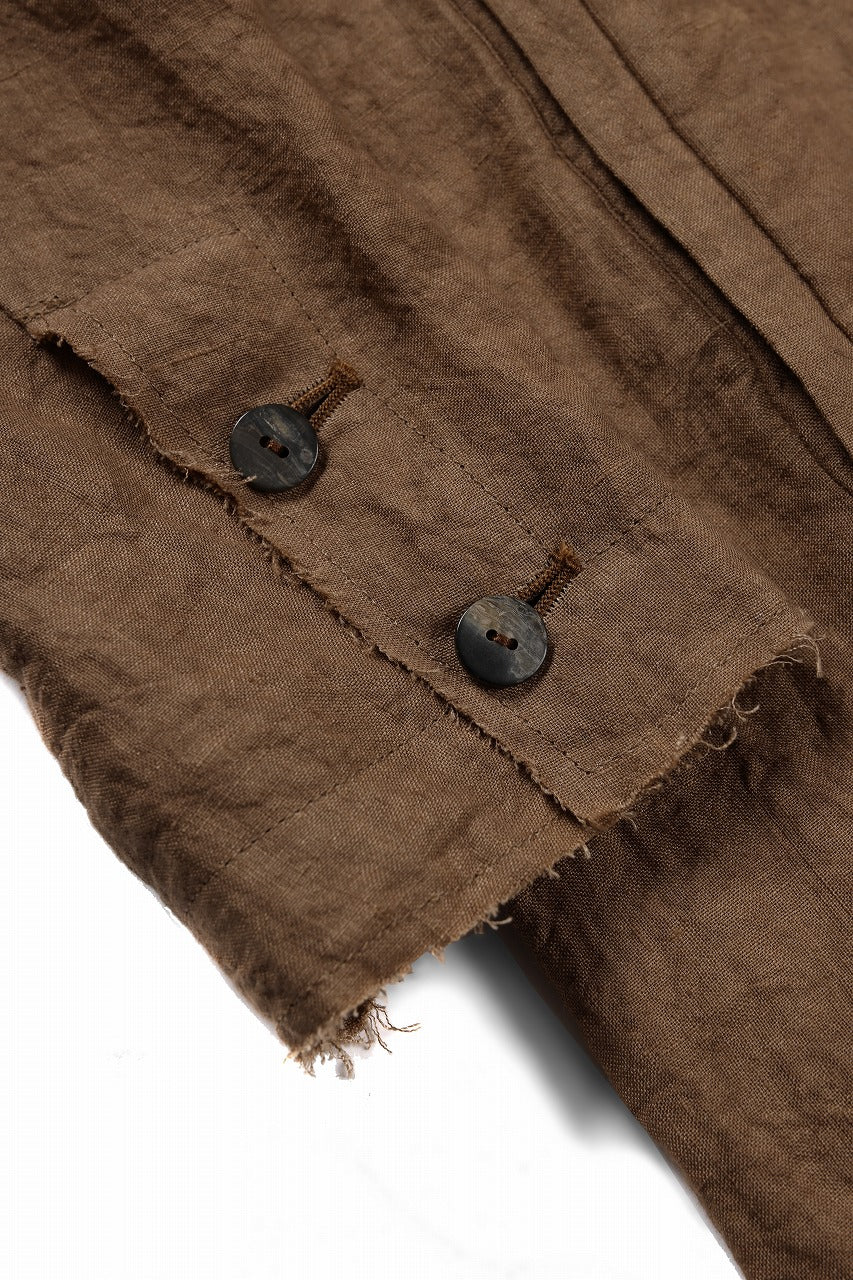 kujaku kakishibu-dyed mao collar long coat / C-698 (kakisibu) - Image 9