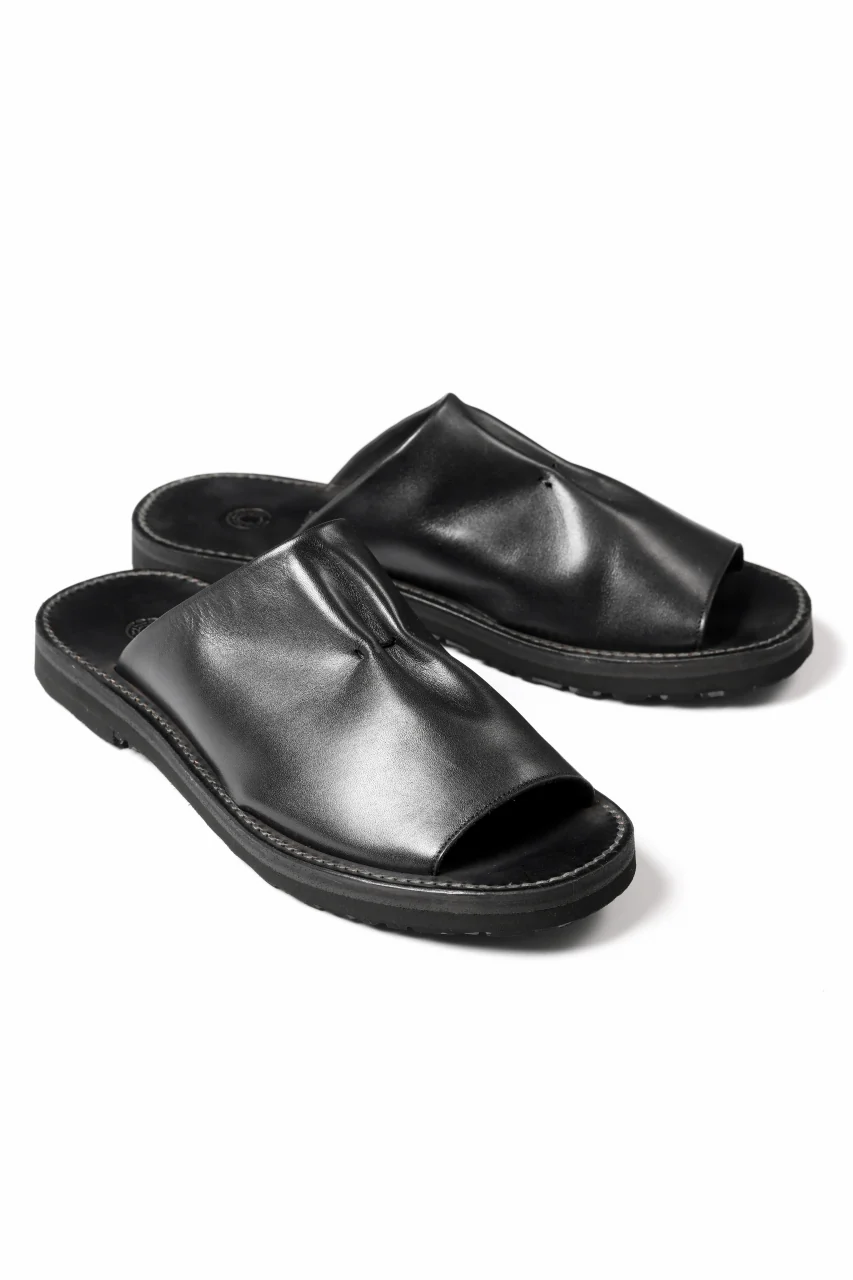 sus-sous basting sandals / Smooth Cow Leather (BLACK) - Image 3