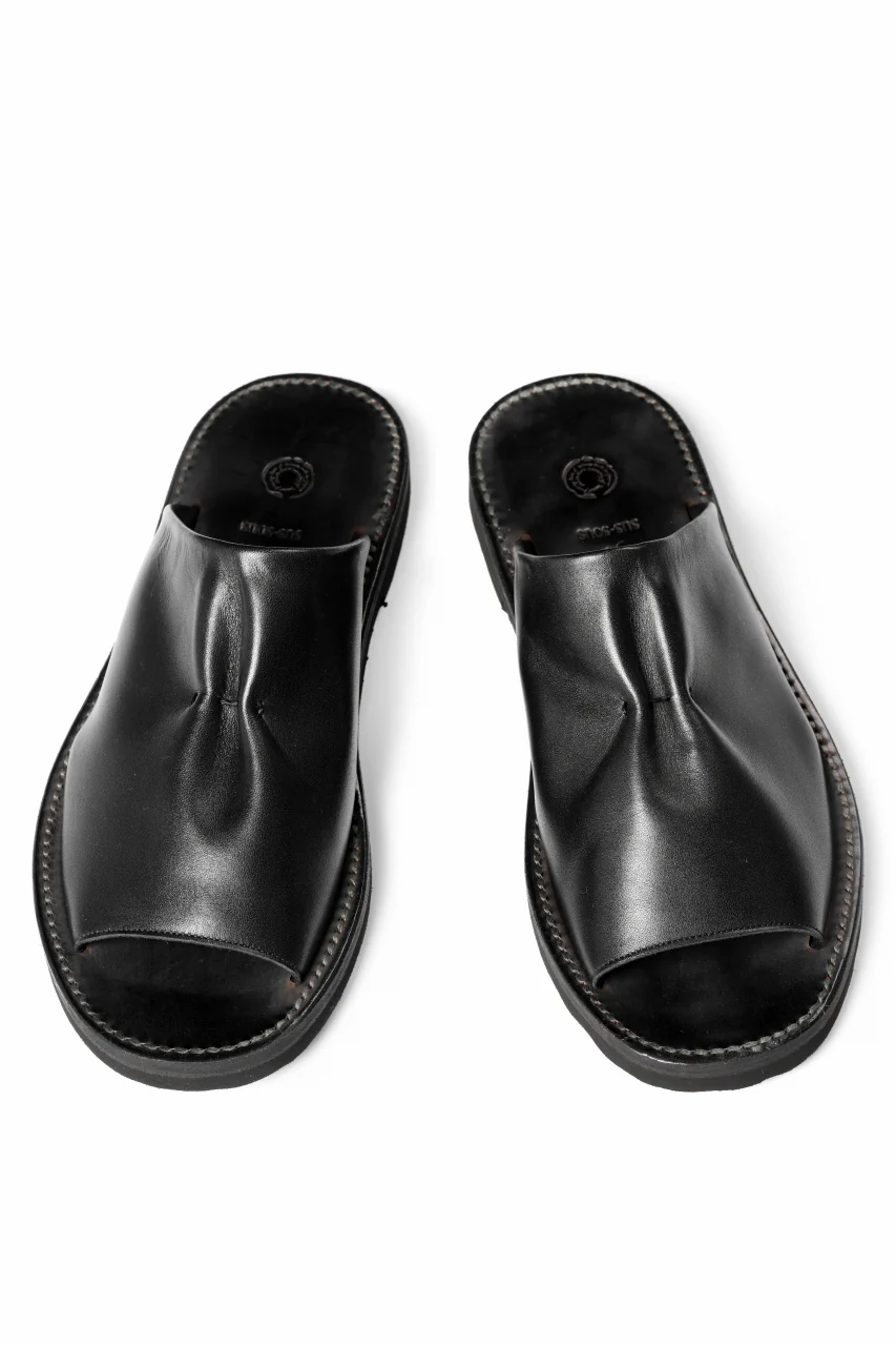 sus-sous basting sandals / Smooth Cow Leather (BLACK) - Image 4