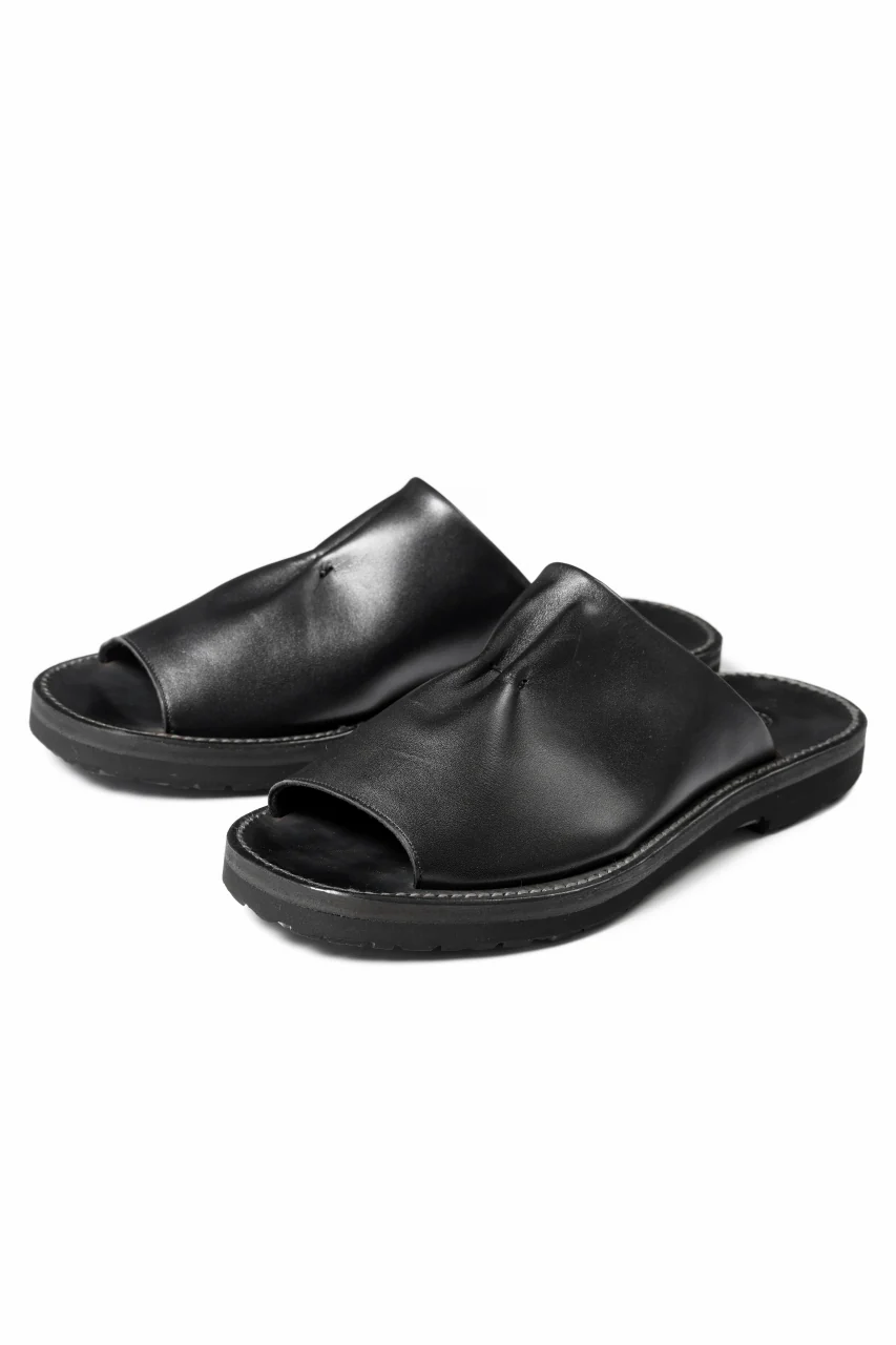 sus-sous basting sandals / Smooth Cow Leather (BLACK) - Image 5