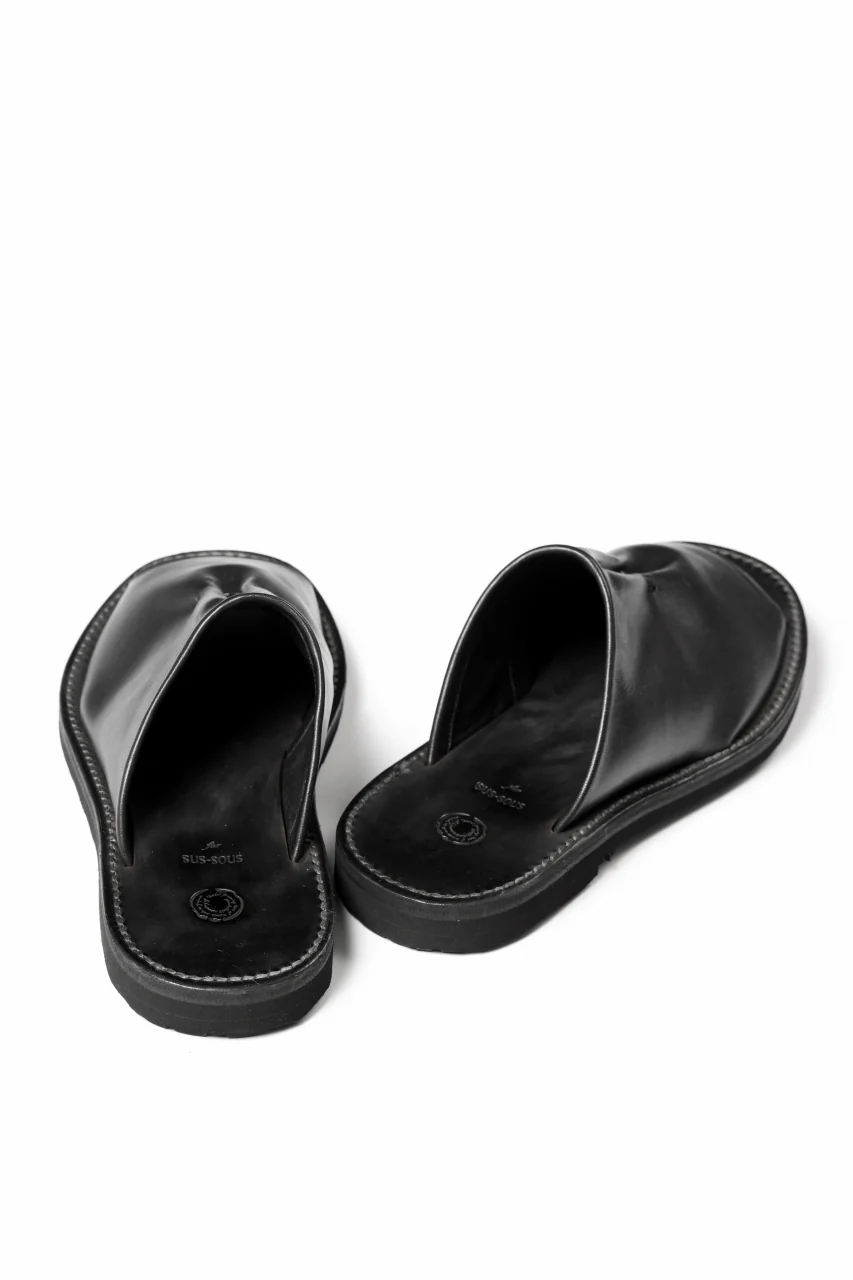 sus-sous basting sandals / Smooth Cow Leather (BLACK) - Image 7