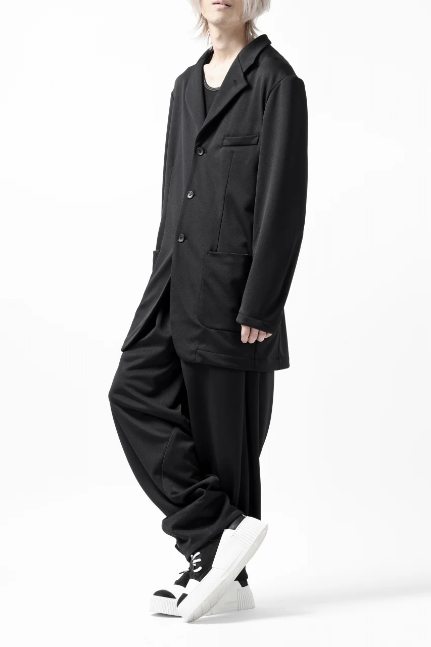 vital x DEFORMATER.® exclusive [SET-UP] TAILORED JACKET & WIDE TAPERED PANTS / GAUDI SMOOTH JERSEY (BLACK) - Image 3