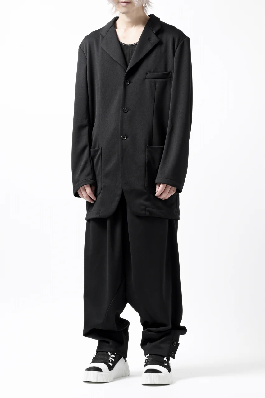 vital x DEFORMATER.® exclusive [SET-UP] TAILORED JACKET & WIDE TAPERED PANTS / GAUDI SMOOTH JERSEY (BLACK) - Image 5