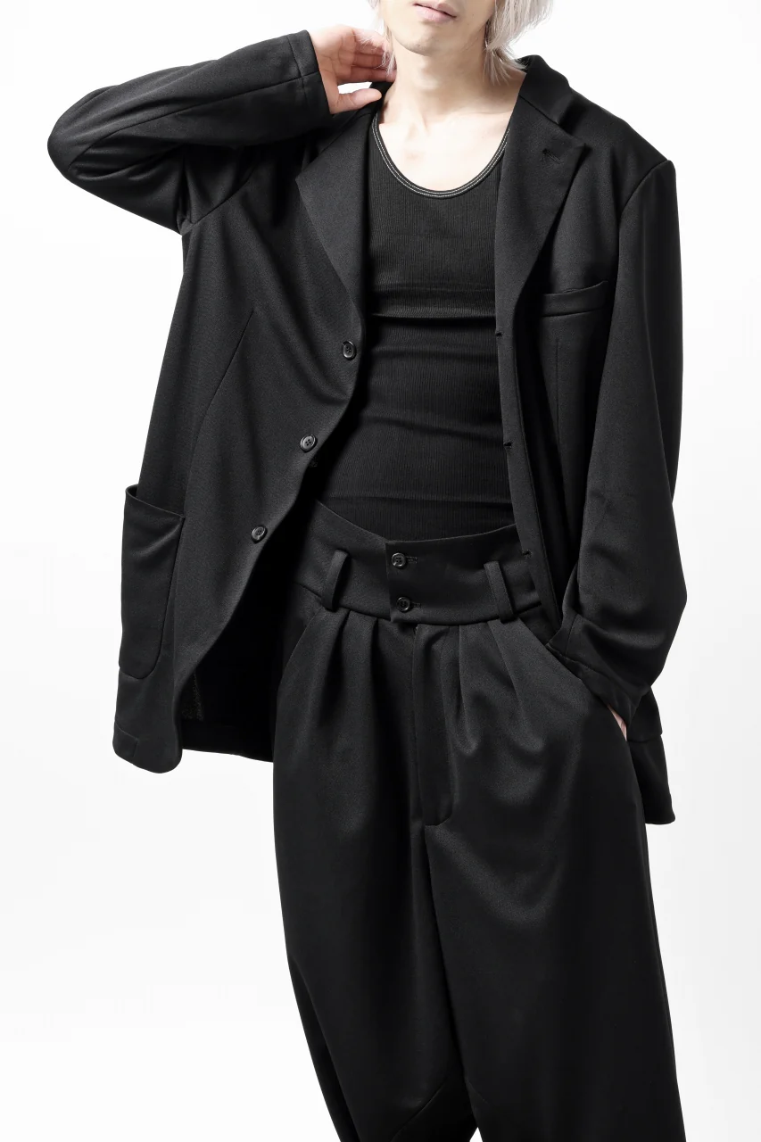 vital x DEFORMATER.® exclusive [SET-UP] TAILORED JACKET & WIDE TAPERED PANTS / GAUDI SMOOTH JERSEY (BLACK) - Image 60