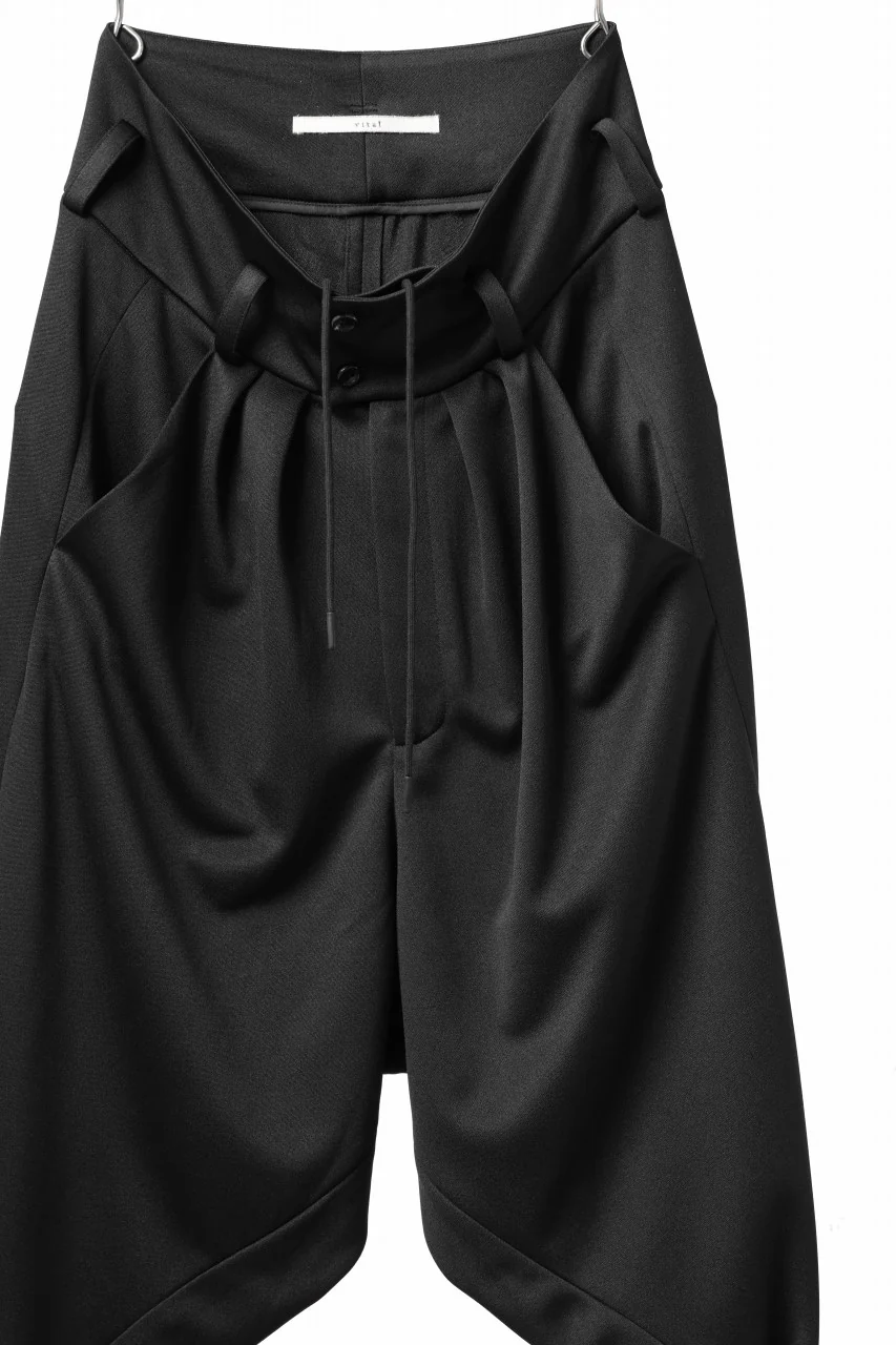 vital x DEFORMATER.® exclusive TAILOR WIDE TAPERED PANTS / GAUDI SMOOTH JERSEY (BLACK) - Image 13