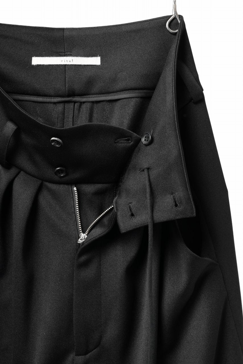 vital x DEFORMATER.® exclusive TAILOR WIDE TAPERED PANTS / GAUDI SMOOTH JERSEY (BLACK) - Image 18
