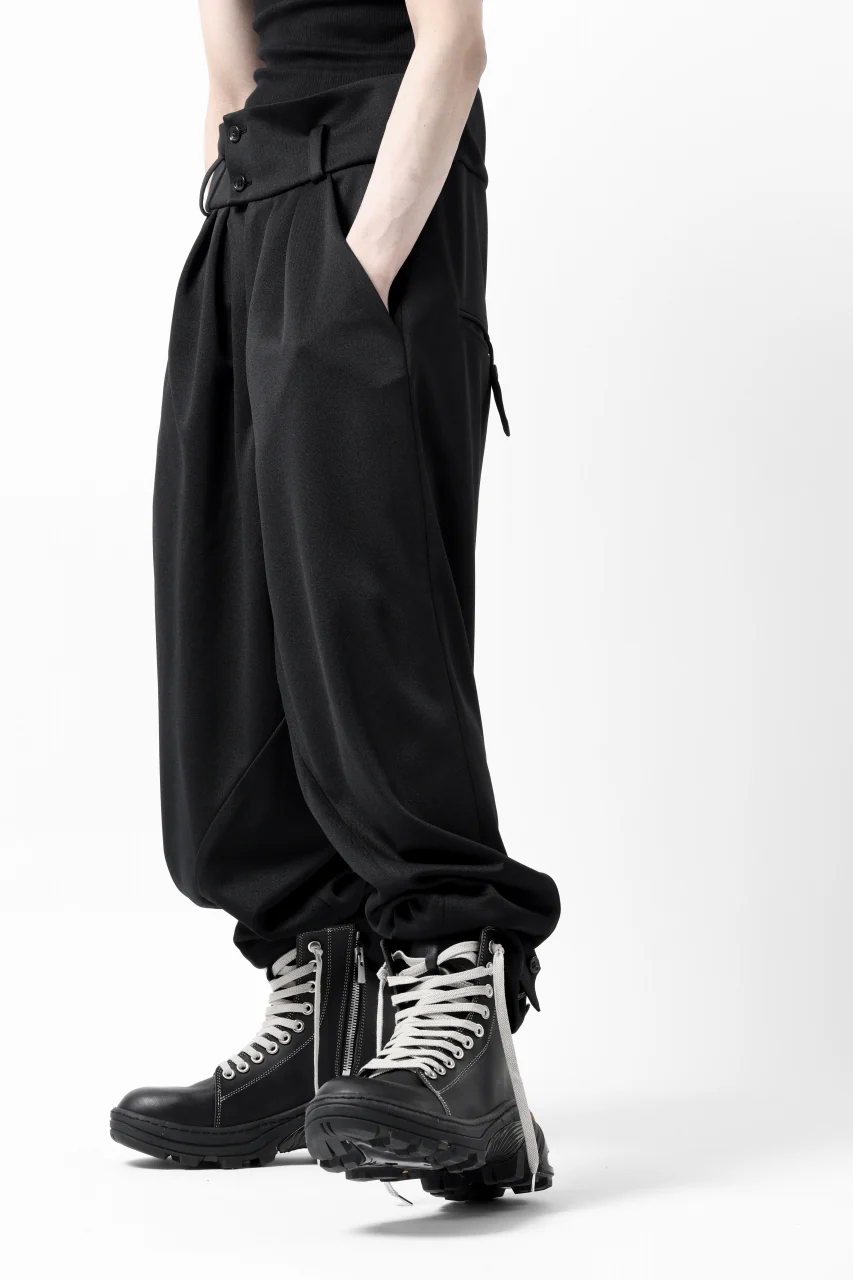 vital x DEFORMATER.® exclusive TAILOR WIDE TAPERED PANTS / GAUDI SMOOTH JERSEY (BLACK) - Image 31