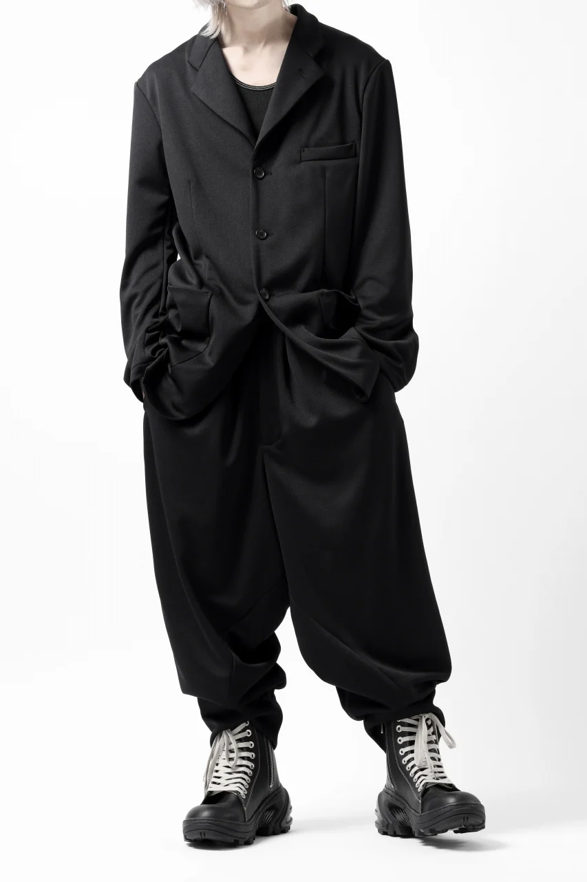 vital x DEFORMATER.® exclusive TAILOR WIDE TAPERED PANTS / GAUDI SMOOTH JERSEY (BLACK) - Image 53