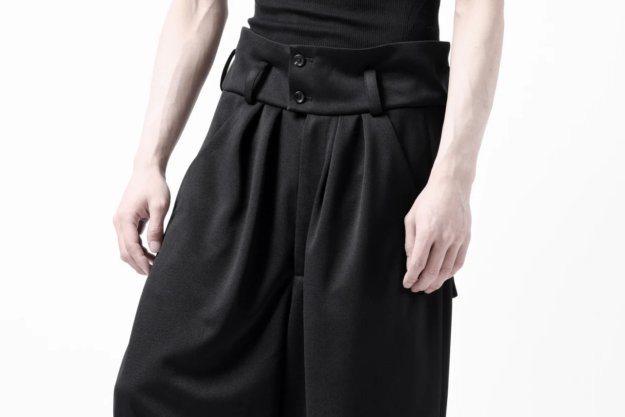 vital x DEFORMATER.® exclusive TAILOR WIDE TAPERED PANTS / GAUDI SMOOTH JERSEY (BLACK) - Image 55