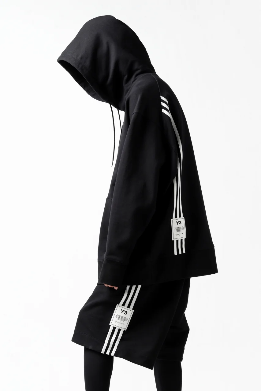 Y-3 Yohji Yamamoto 3-STP HOODIE PARKA / FRENCH TERRY (BLACK) - Image 4