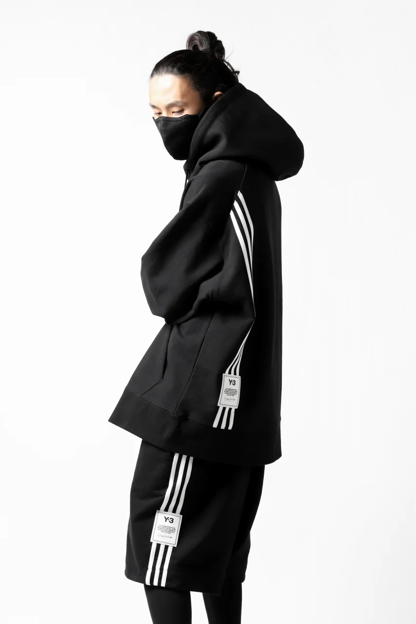 Y-3 Yohji Yamamoto 3-STP HOODIE PARKA / FRENCH TERRY (BLACK) - Image 6