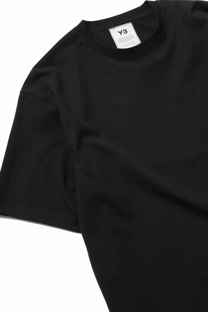 Y-3 Yohji Yamamoto 3-STP SHORT SLEEVE TEE / COTTON JERSEY (BLACK) - Image 10