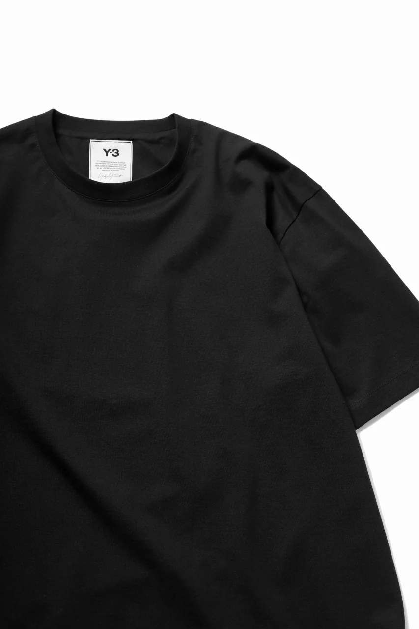 Y-3 Yohji Yamamoto 3-STP SHORT SLEEVE TEE / COTTON JERSEY (BLACK) - Image 11