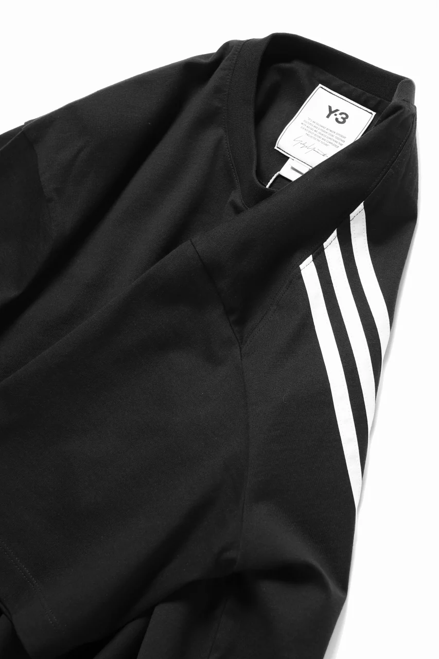 Y-3 Yohji Yamamoto 3-STP SHORT SLEEVE TEE / COTTON JERSEY (BLACK) - Image 14
