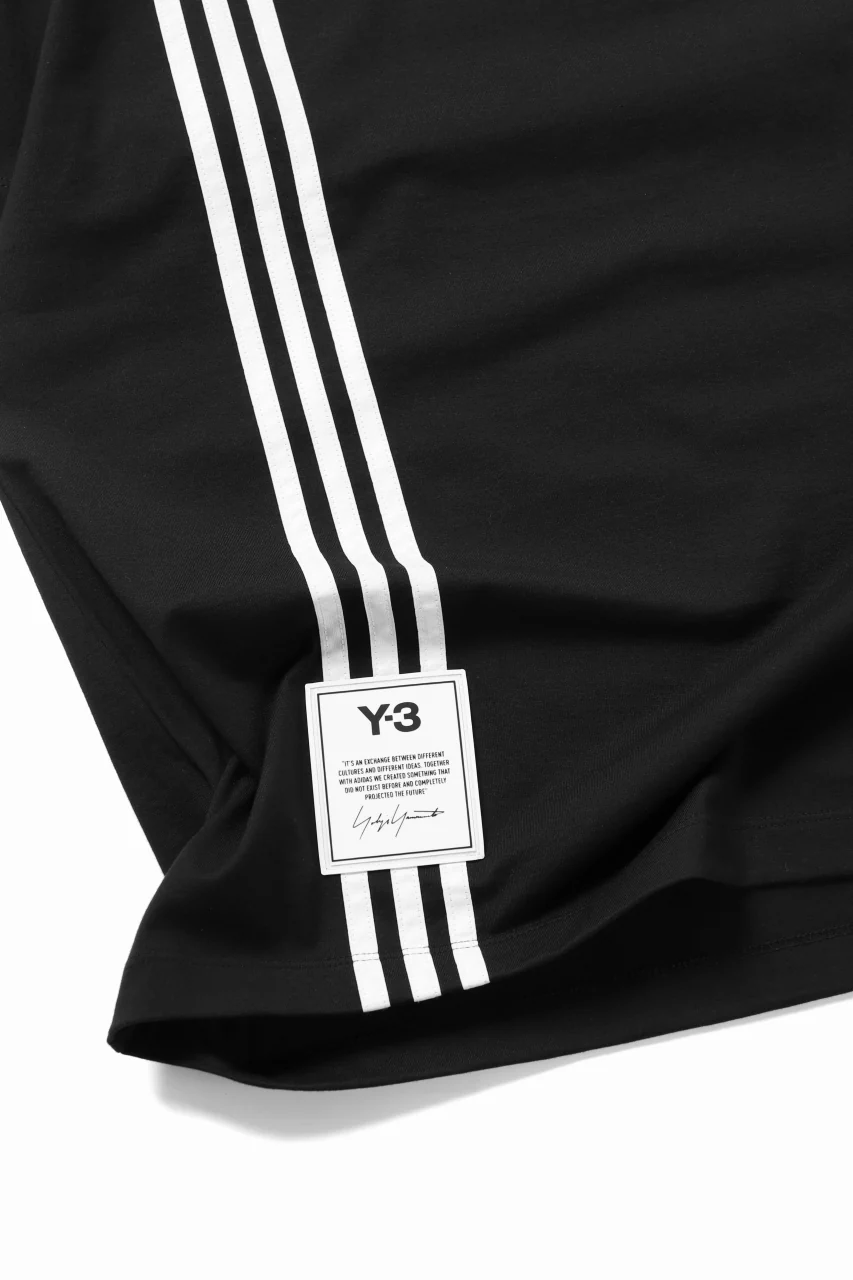 Y-3 Yohji Yamamoto 3-STP SHORT SLEEVE TEE / COTTON JERSEY (BLACK) - Image 16
