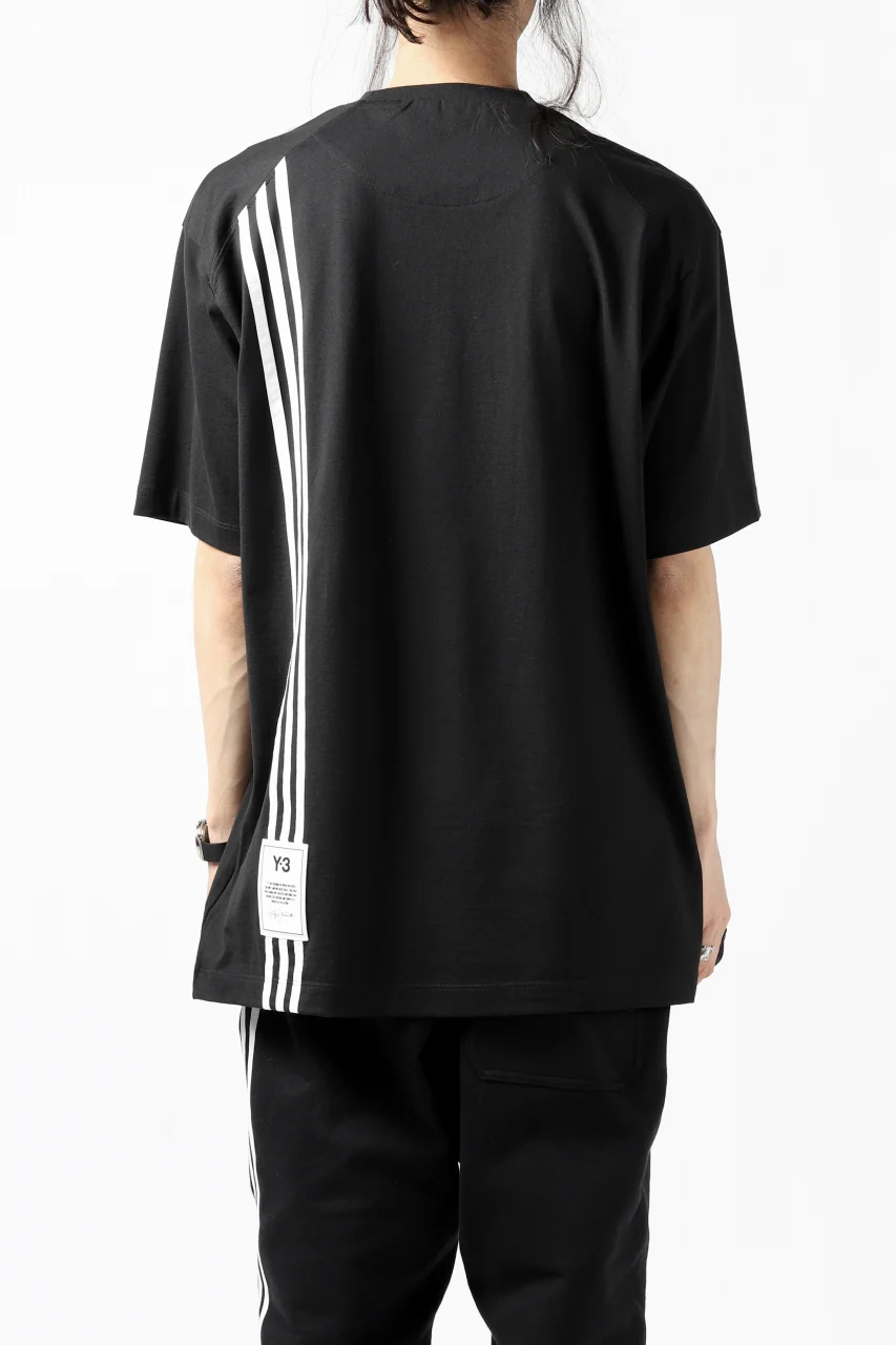 Y-3 Yohji Yamamoto 3-STP SHORT SLEEVE TEE / COTTON JERSEY (BLACK) - Image 18