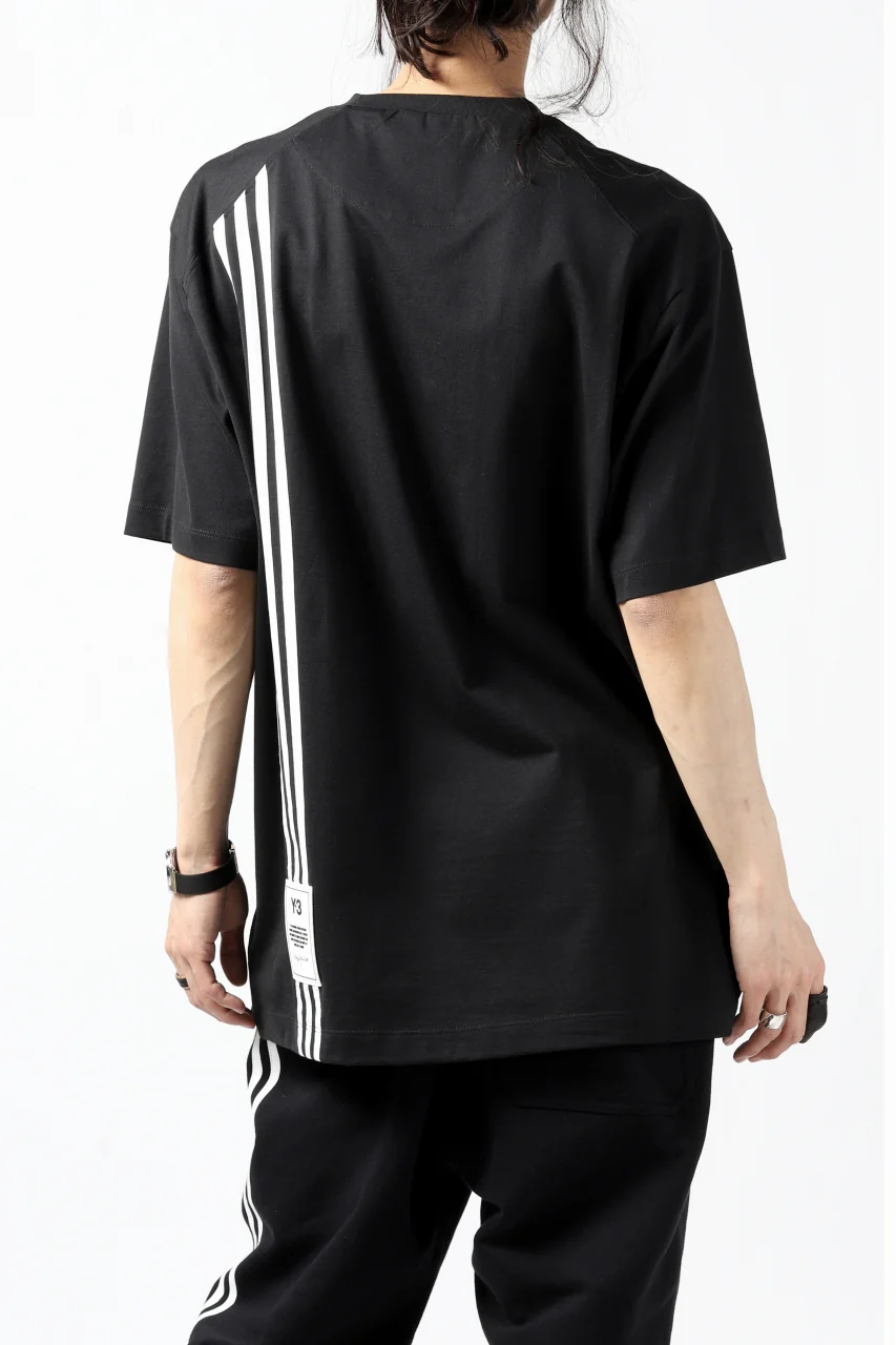 Y-3 Yohji Yamamoto 3-STP SHORT SLEEVE TEE / COTTON JERSEY (BLACK) - Image 21