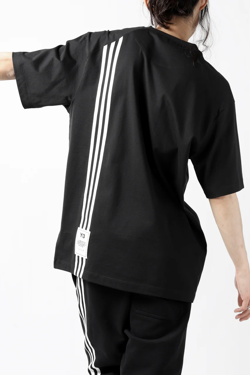 Y-3 Yohji Yamamoto 3-STP SHORT SLEEVE TEE / COTTON JERSEY (BLACK) - Image 22