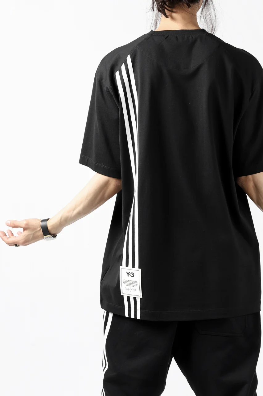 Y-3 Yohji Yamamoto 3-STP SHORT SLEEVE TEE / COTTON JERSEY (BLACK) - Image 23