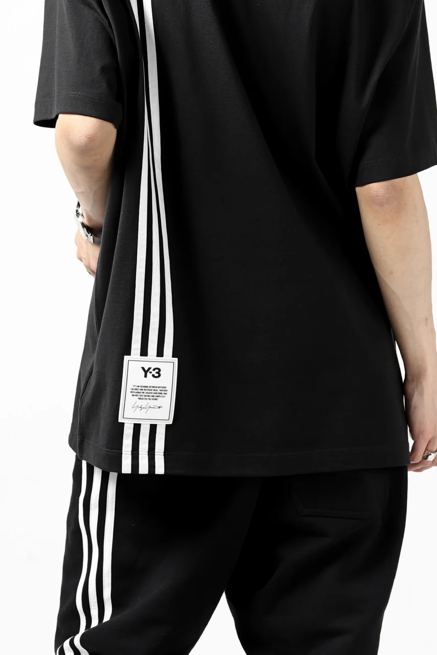 Y-3 Yohji Yamamoto 3-STP SHORT SLEEVE TEE / COTTON JERSEY (BLACK) - Image 27