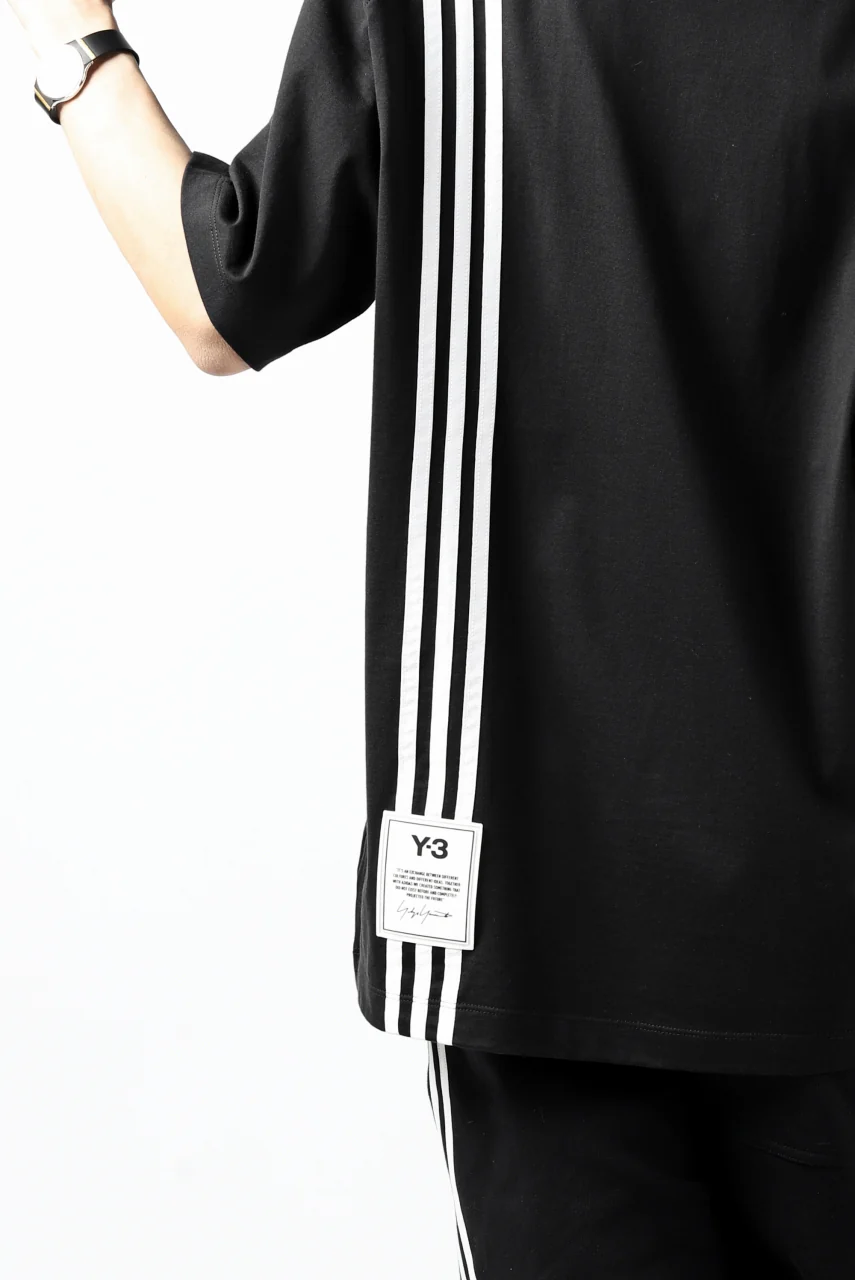 Y-3 Yohji Yamamoto 3-STP SHORT SLEEVE TEE / COTTON JERSEY (BLACK) - Image 28