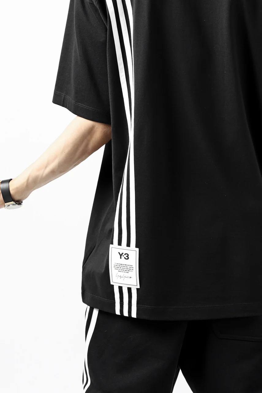 Y-3 Yohji Yamamoto 3-STP SHORT SLEEVE TEE / COTTON JERSEY (BLACK) - Image 29