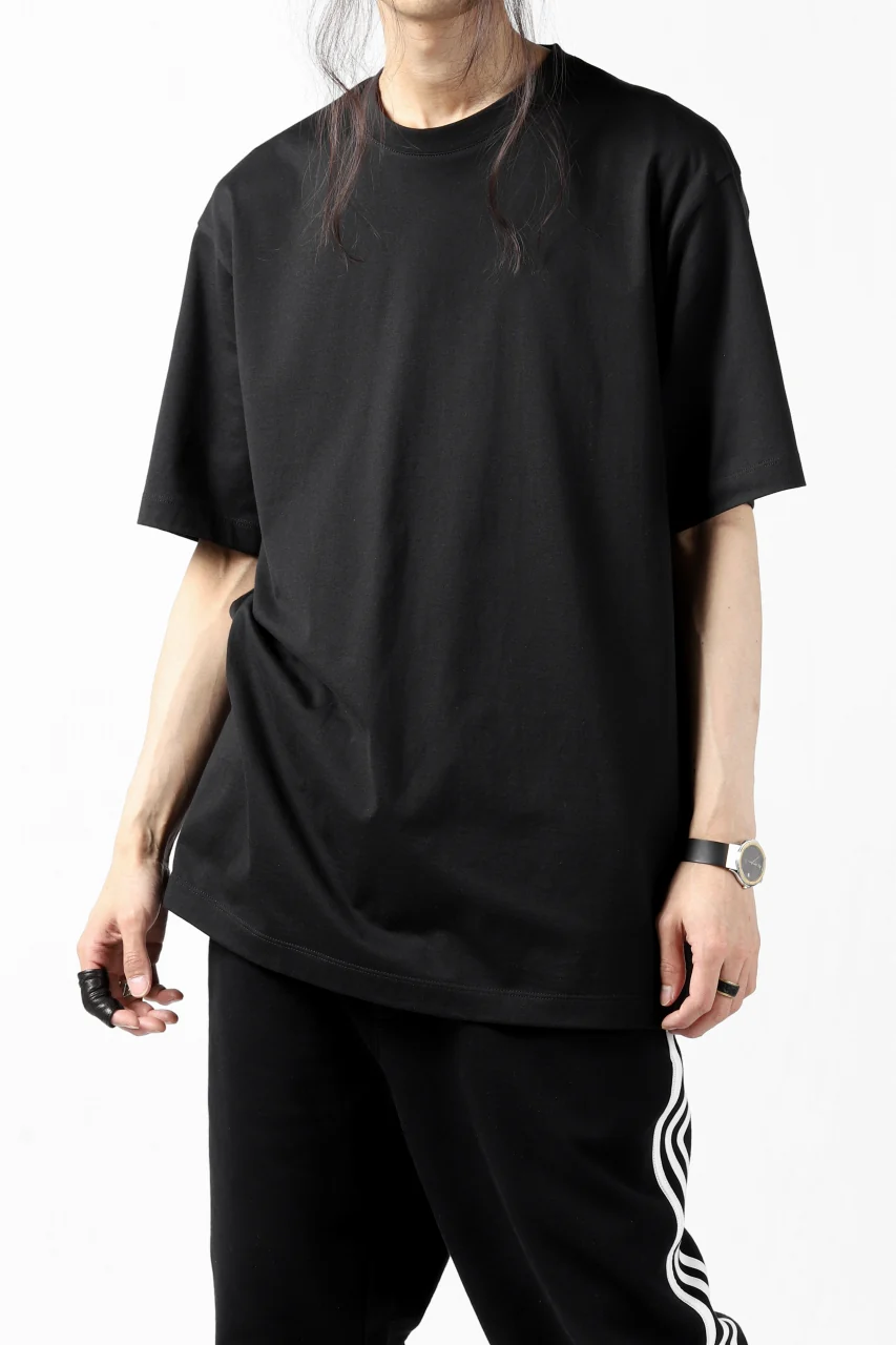 Y-3 Yohji Yamamoto 3-STP SHORT SLEEVE TEE / COTTON JERSEY (BLACK) - Image 5