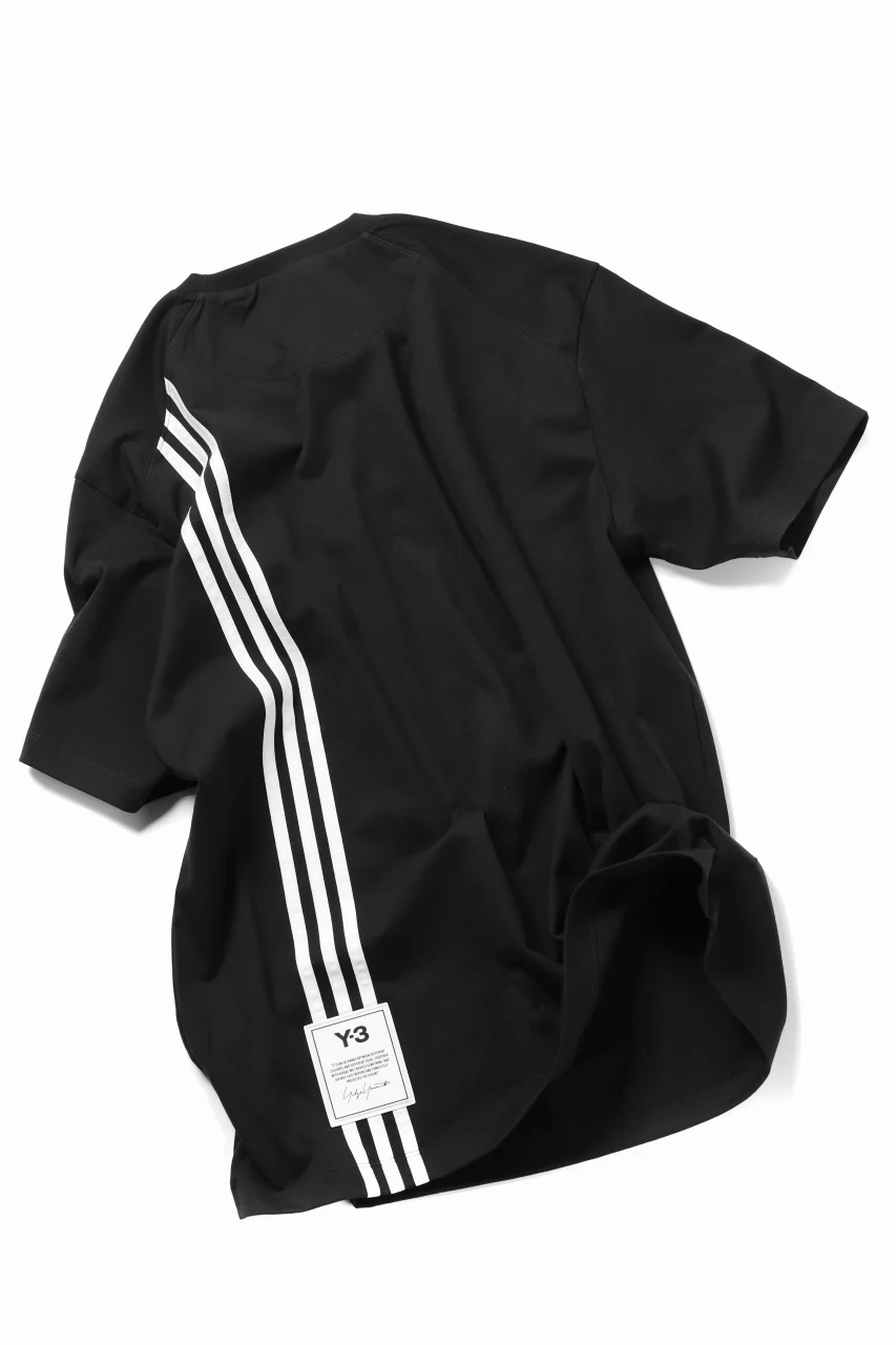 Y-3 Yohji Yamamoto 3-STP SHORT SLEEVE TEE / COTTON JERSEY (BLACK) - Image 6