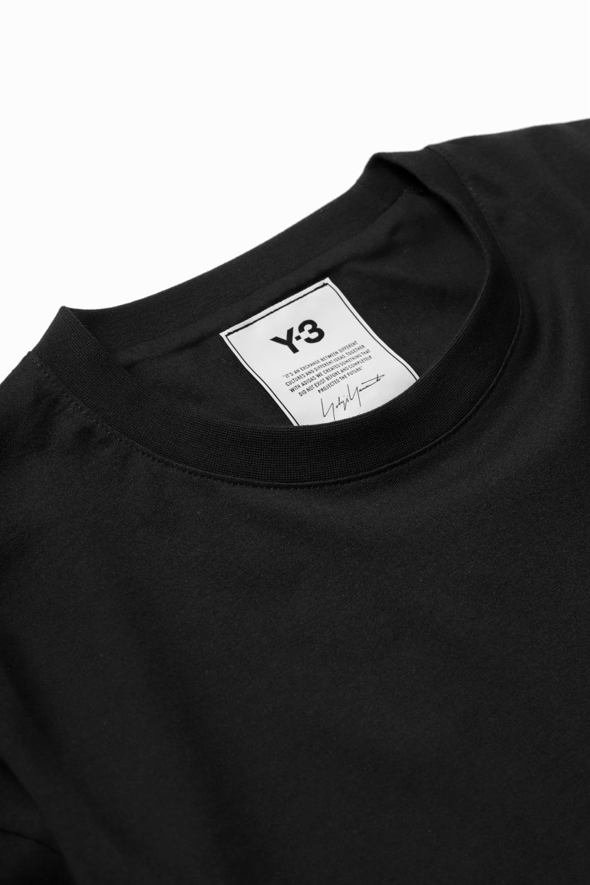 Y-3 Yohji Yamamoto 3-STP SHORT SLEEVE TEE / COTTON JERSEY (BLACK) - Image 9