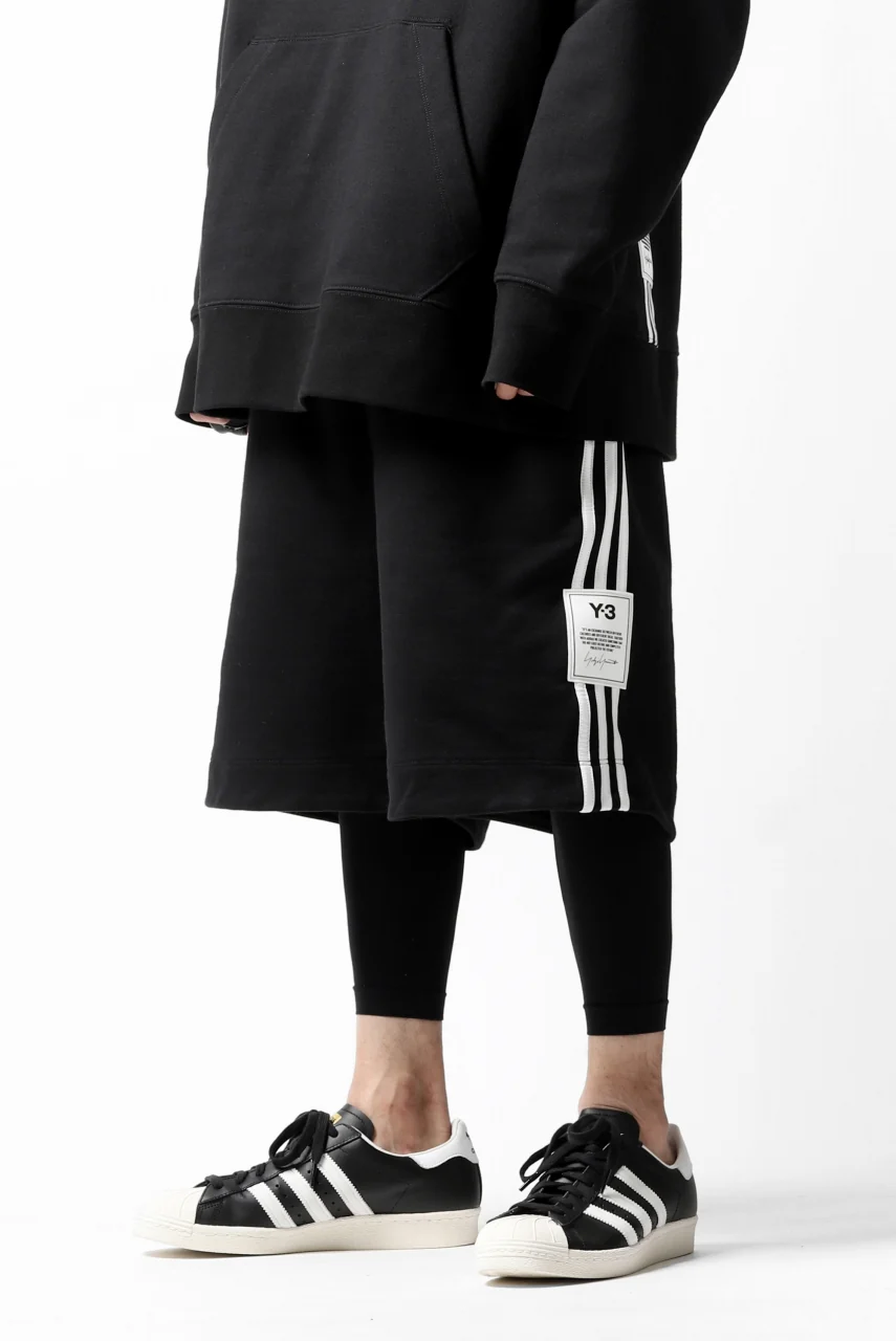 Y-3 Yohji Yamamoto 3-STP SHORTS / FRENCH TERRY (BLACK) - Image 3