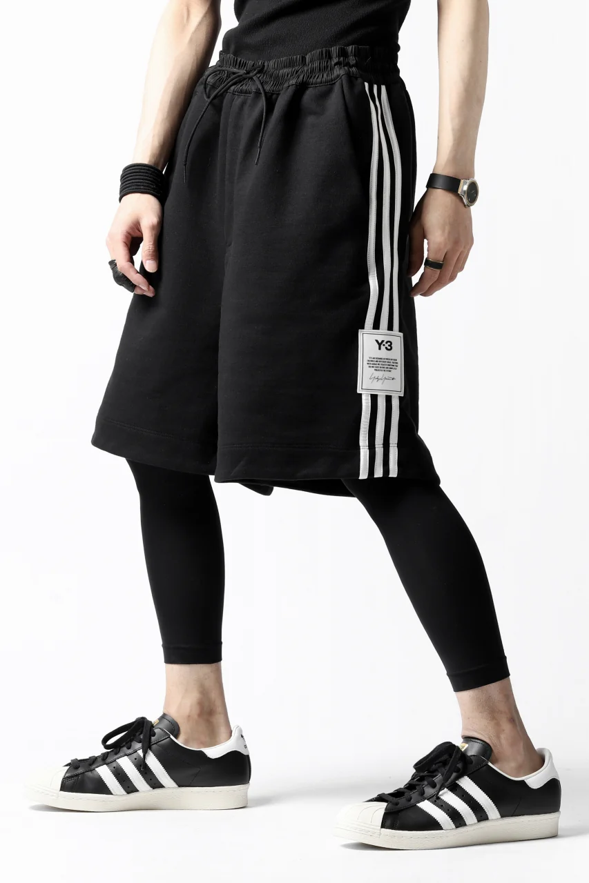 Y-3 Yohji Yamamoto 3-STP SHORTS / FRENCH TERRY (BLACK) - Image 4