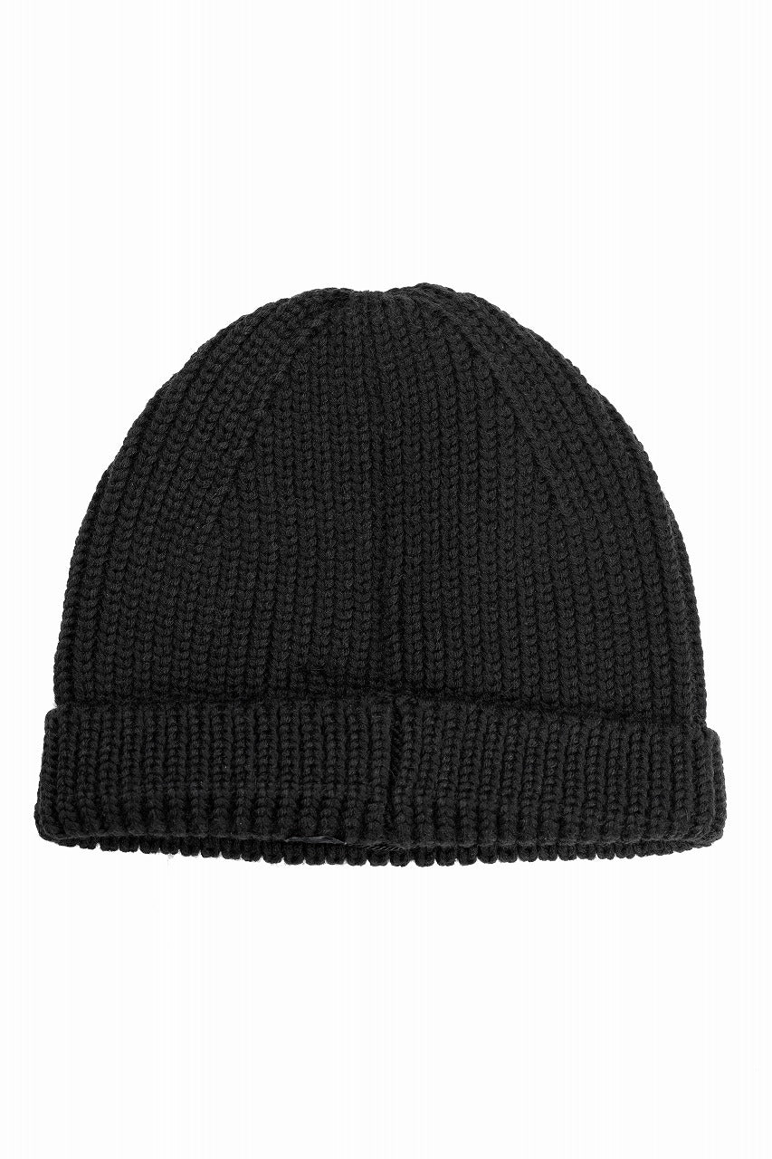 Y-3 Yohji Yamamoto CHUNKY KNIT BEANIE (BLACK) - Image 3