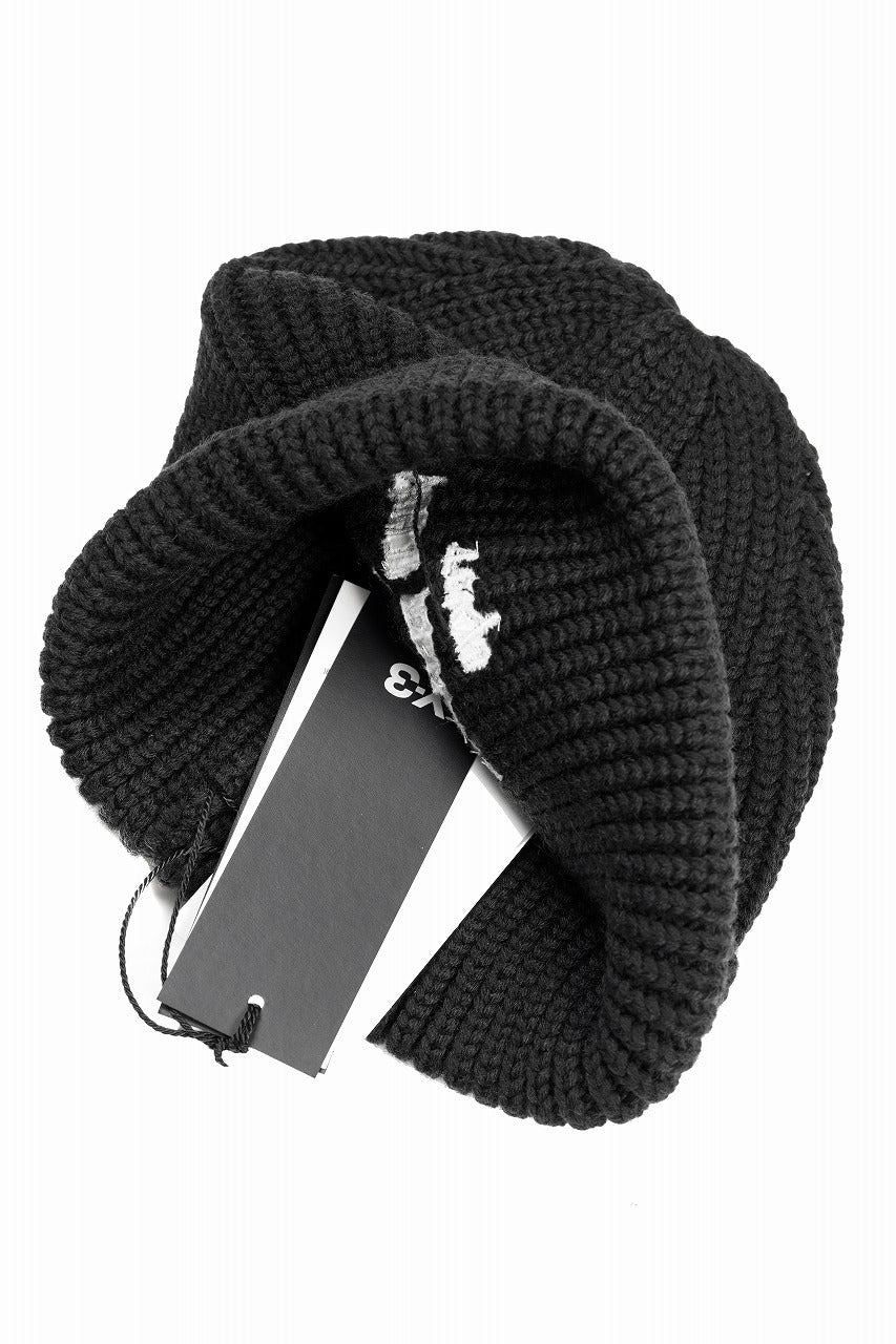 Y-3 Yohji Yamamoto CHUNKY KNIT BEANIE (BLACK) - Image 5
