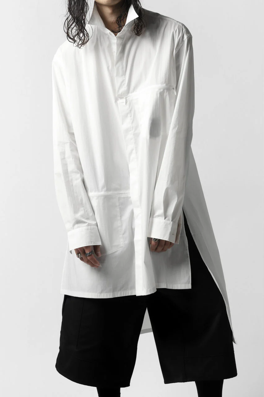 Y-3 Yohji Yamamoto CLASSIC LONG BACK STEP SHIRT (WHITE) - Image 11