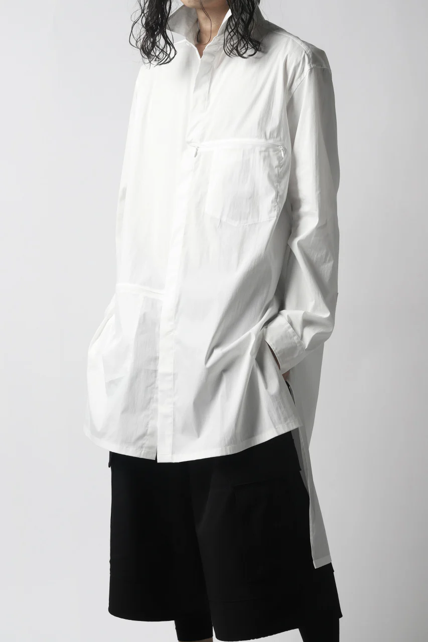 Y-3 Yohji Yamamoto CLASSIC LONG BACK STEP SHIRT (WHITE) - Image 12
