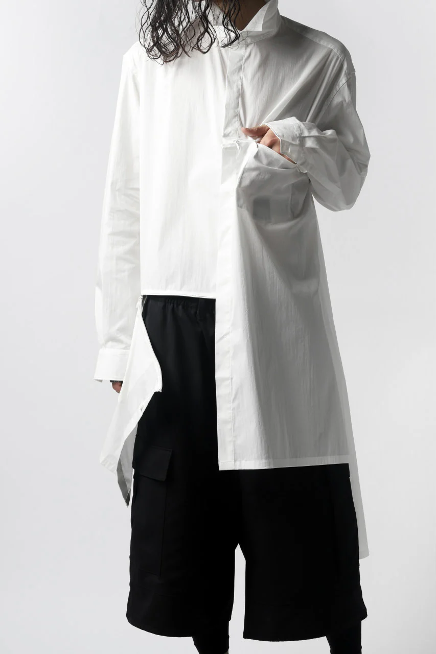 Y-3 Yohji Yamamoto CLASSIC LONG BACK STEP SHIRT (WHITE) - Image 13