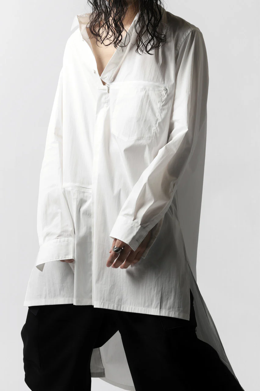 Y-3 Yohji Yamamoto CLASSIC LONG BACK STEP SHIRT (WHITE) - Image 14