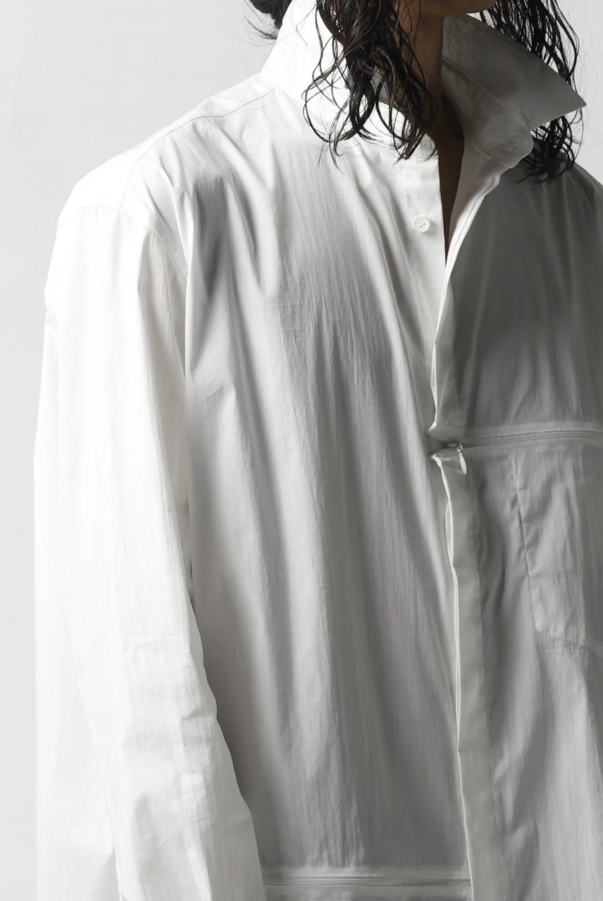 Y-3 Yohji Yamamoto CLASSIC LONG BACK STEP SHIRT (WHITE) - Image 15