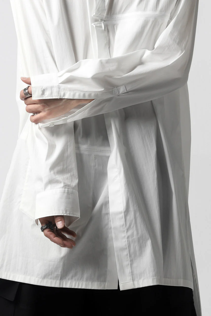 Y-3 Yohji Yamamoto CLASSIC LONG BACK STEP SHIRT (WHITE) - Image 17
