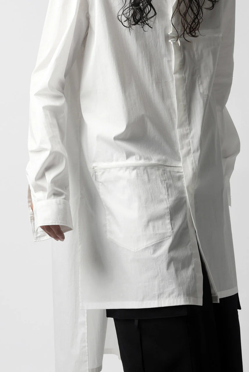 Y-3 Yohji Yamamoto CLASSIC LONG BACK STEP SHIRT (WHITE) - Image 19