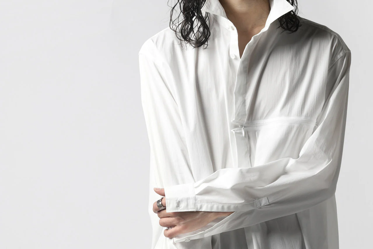 Y-3 Yohji Yamamoto CLASSIC LONG BACK STEP SHIRT (WHITE) - Image 21